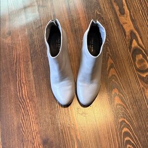 Cole Haan Light Gray Leather Ankle Booties